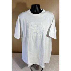 VTG 90s USA Team Olympics Rings Embroidered Single Stitch USA Made Tee  Size XL